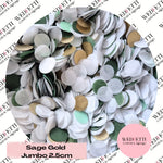 Circles Large 2.5cm Biodegradable - Sage Gold Mix