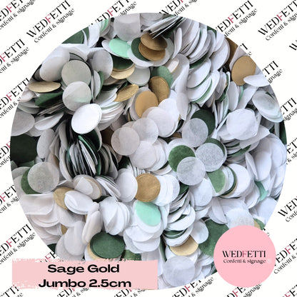 Circles Large 2.5cm Biodegradable - Sage Gold Mix