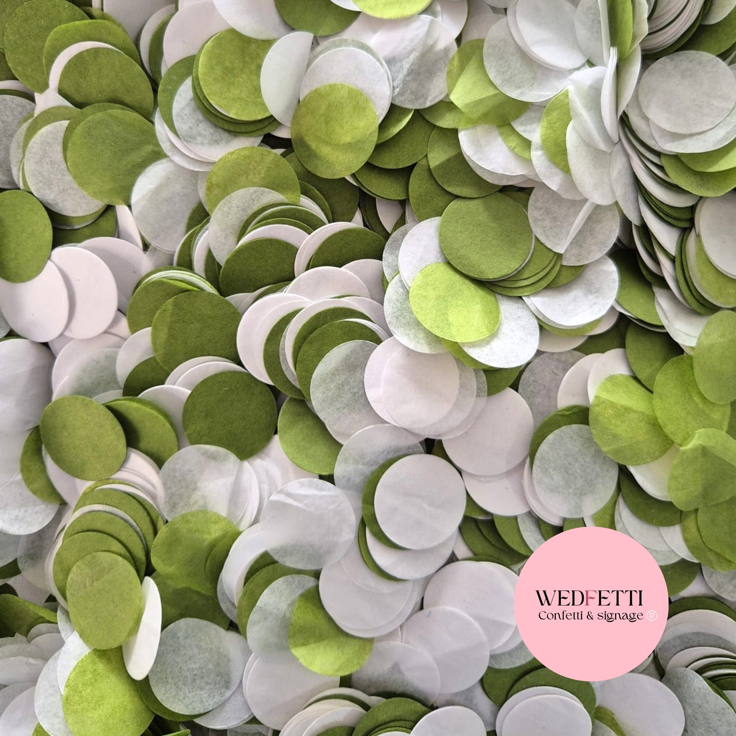 Circles Large 2.5cm Biodegradable - Deep Sage White