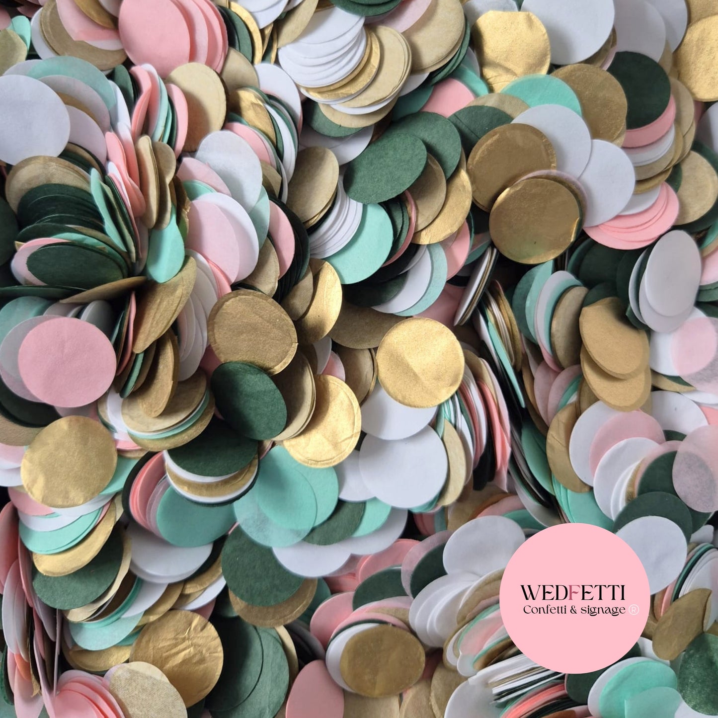 Circles Large 2.5cm Biodegradable - Full Sage Blush Gold