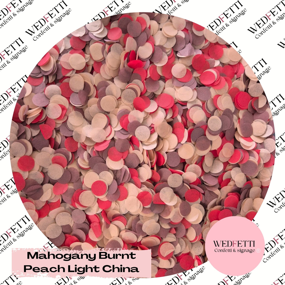 Slow falling paper Confetti - Mahogany Burnt Peach Light China