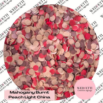Slow falling paper Confetti - Mahogany Burnt Peach Light China