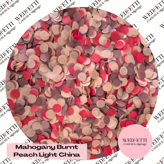 Slow falling paper Confetti - Mahogany Burnt Peach Light China