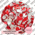 Circles Large 2.5cm Biodegradable - China Red White