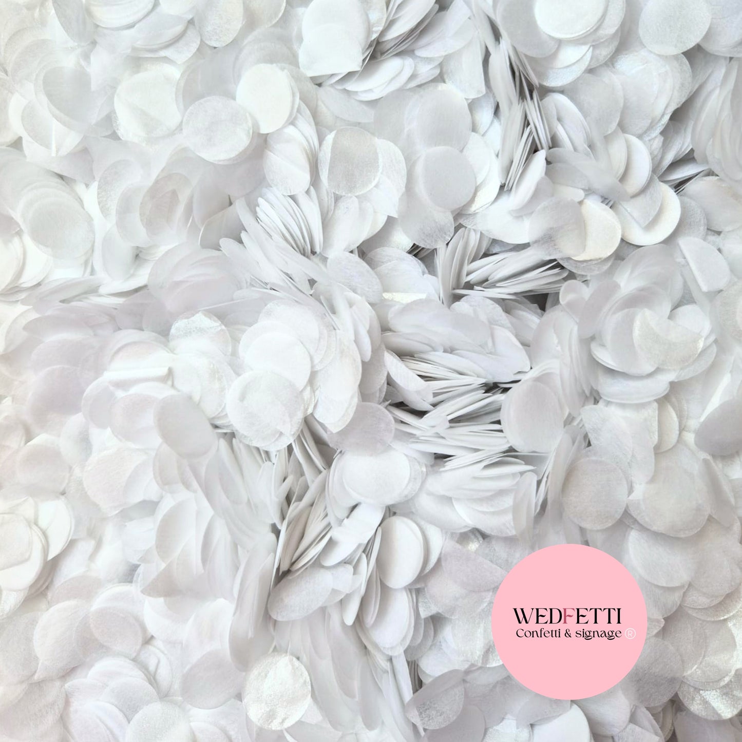 Shimmer Pearl White - 1.5cm Biodegradable Circles