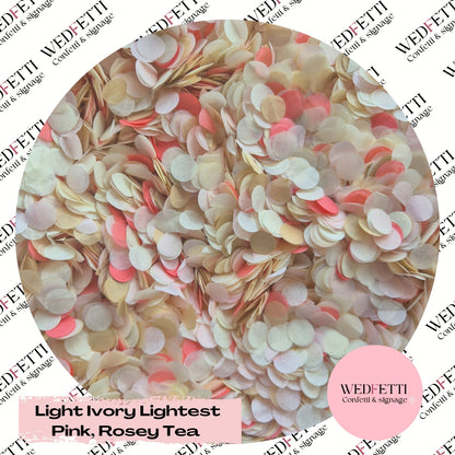 Slow falling paper Confetti - Light Ivory Lightest Pink Rosey Tea