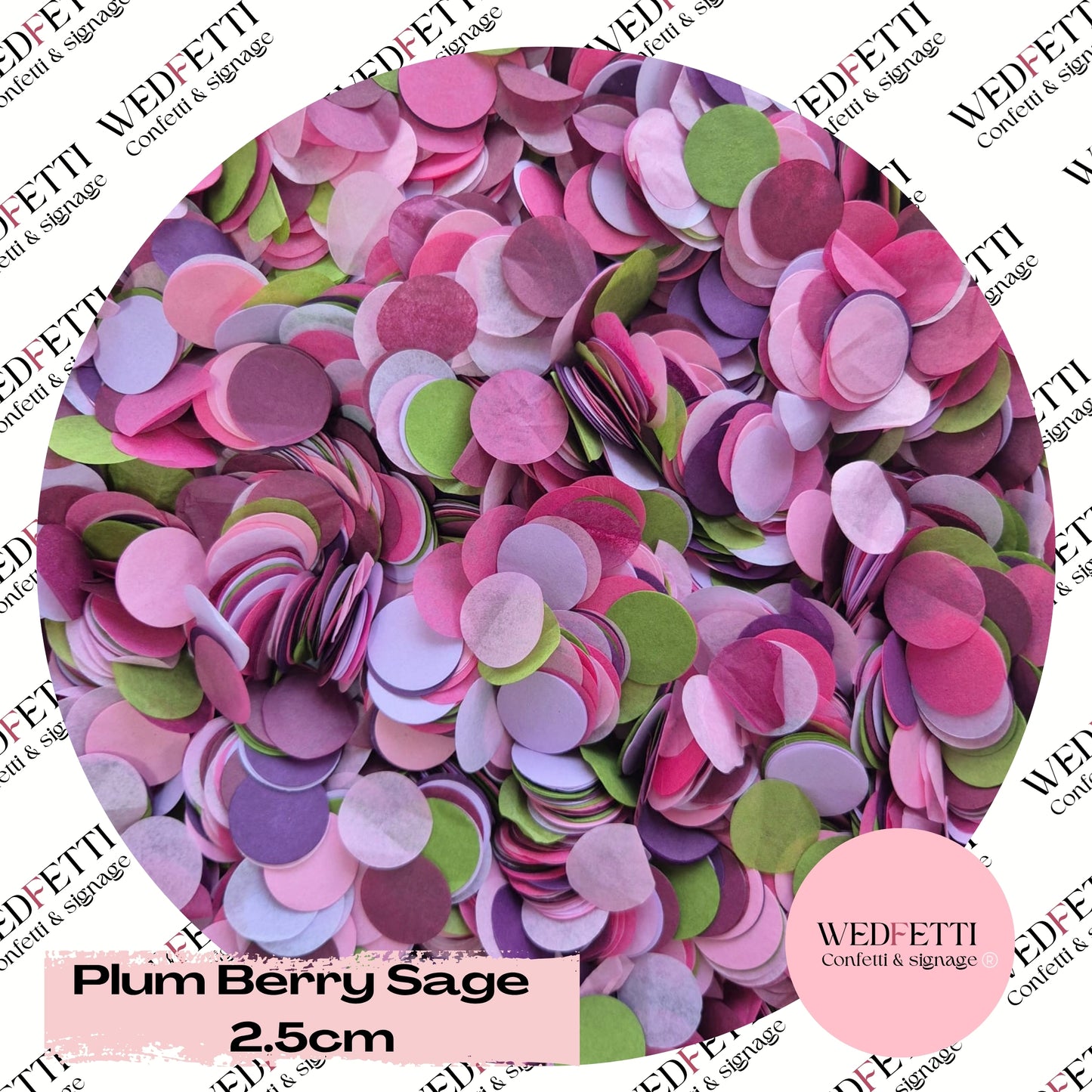 Circles Large 2.5cm Biodegradable - Plum Berry Sage