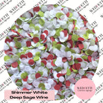 Slow falling paper Confetti - Shimmer White Deep Sage Wine