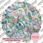 Slow falling paper Confetti - Light Sage Grey shimmer white blue mint DB