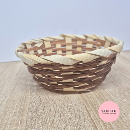 Small Round Bamboo Confetti Basket
