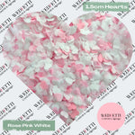Paper Confetti hearts 1.5cm - Rose Pink White