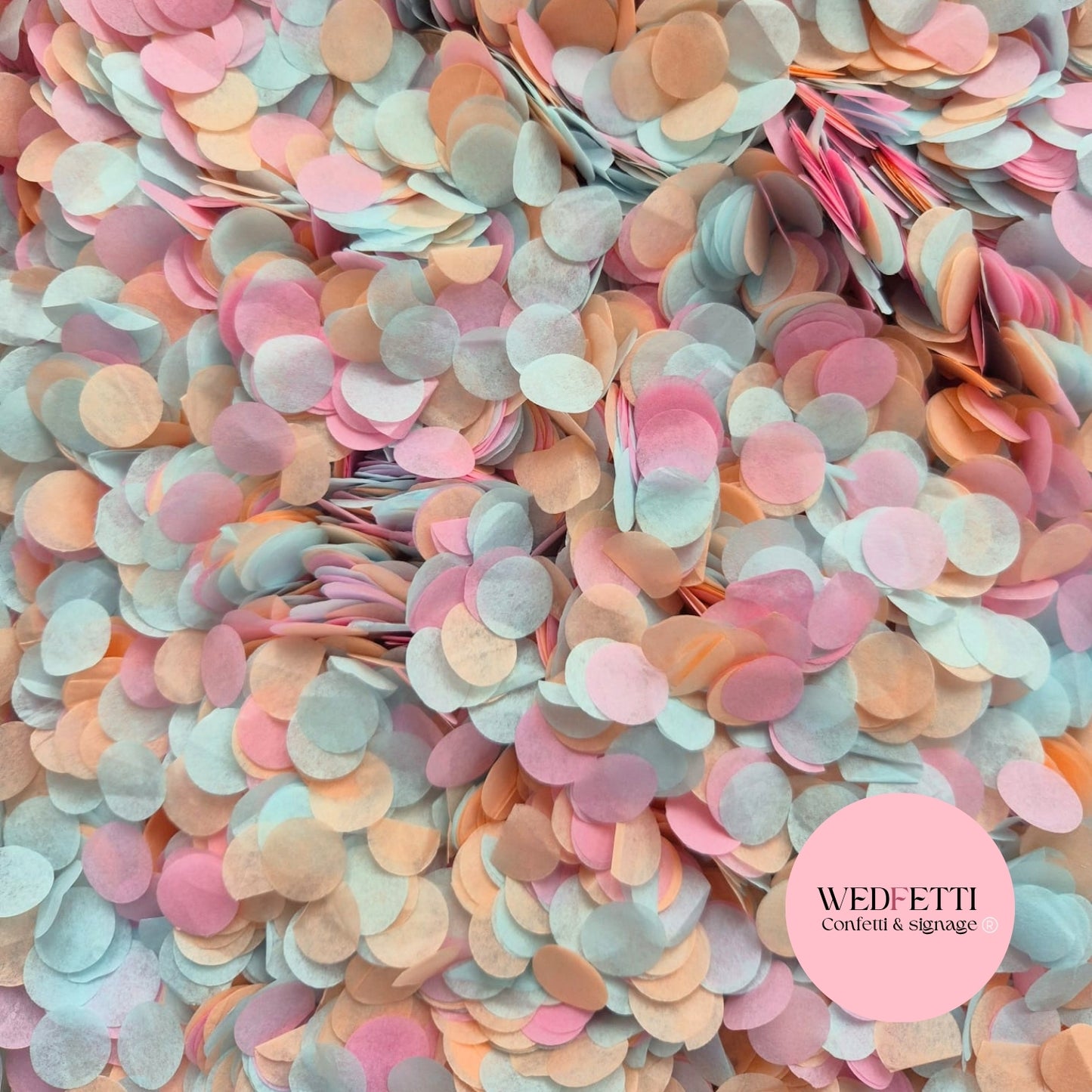 Slow falling paper Confetti - Rose Peach Baby Blue