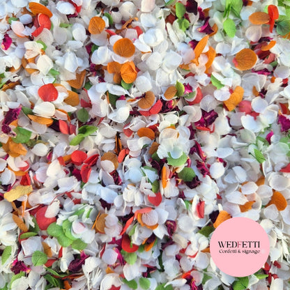 Snow Petal Confetti® - Red Autumn mix + Burgundy Rose petals