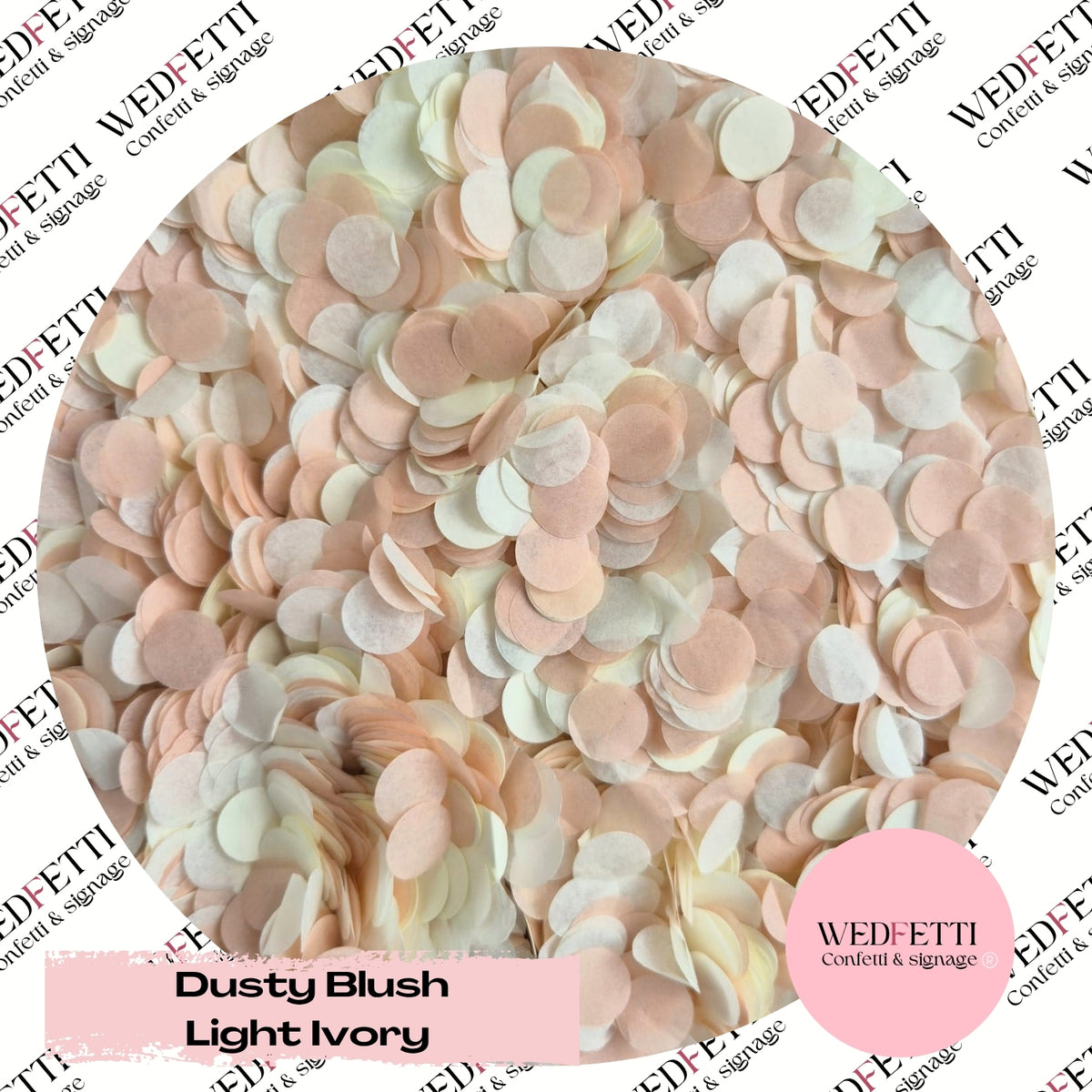 Slow Falling Paper Confetti – Dusty Blush & Light Ivory