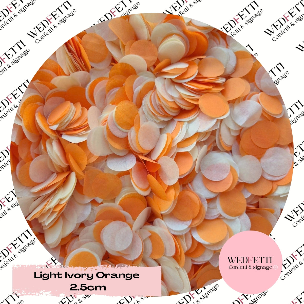 Circles Large 2.5cm Biodegradable - Light Ivory Orange
