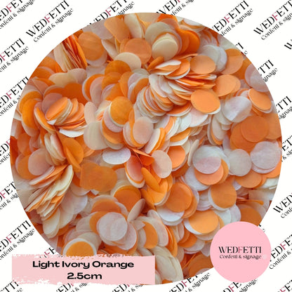Circles Large 2.5cm Biodegradable - Light Ivory Orange