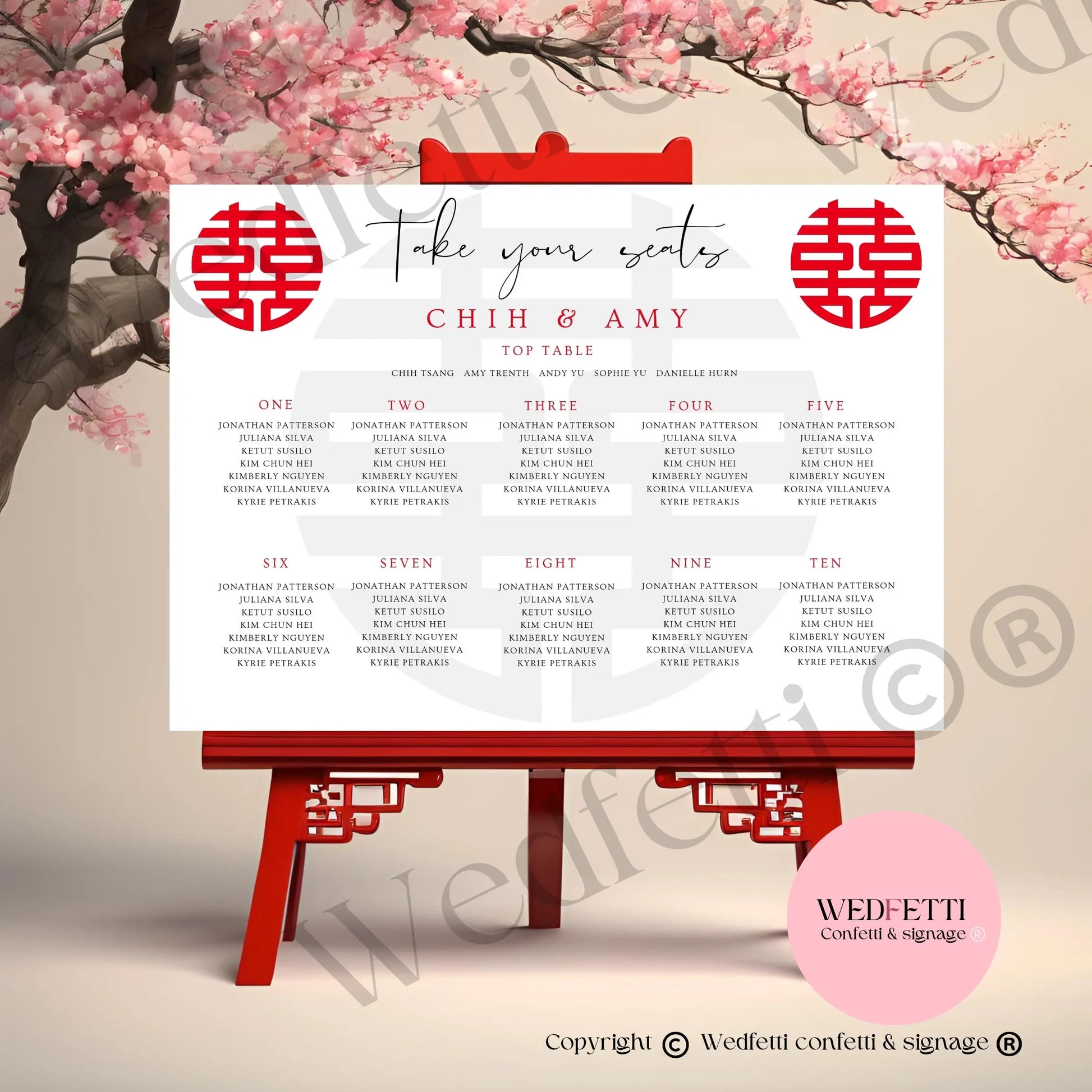 Seating plan 8/1 WedFetti