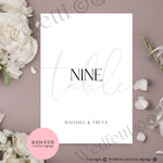 Table numbers WedFetti