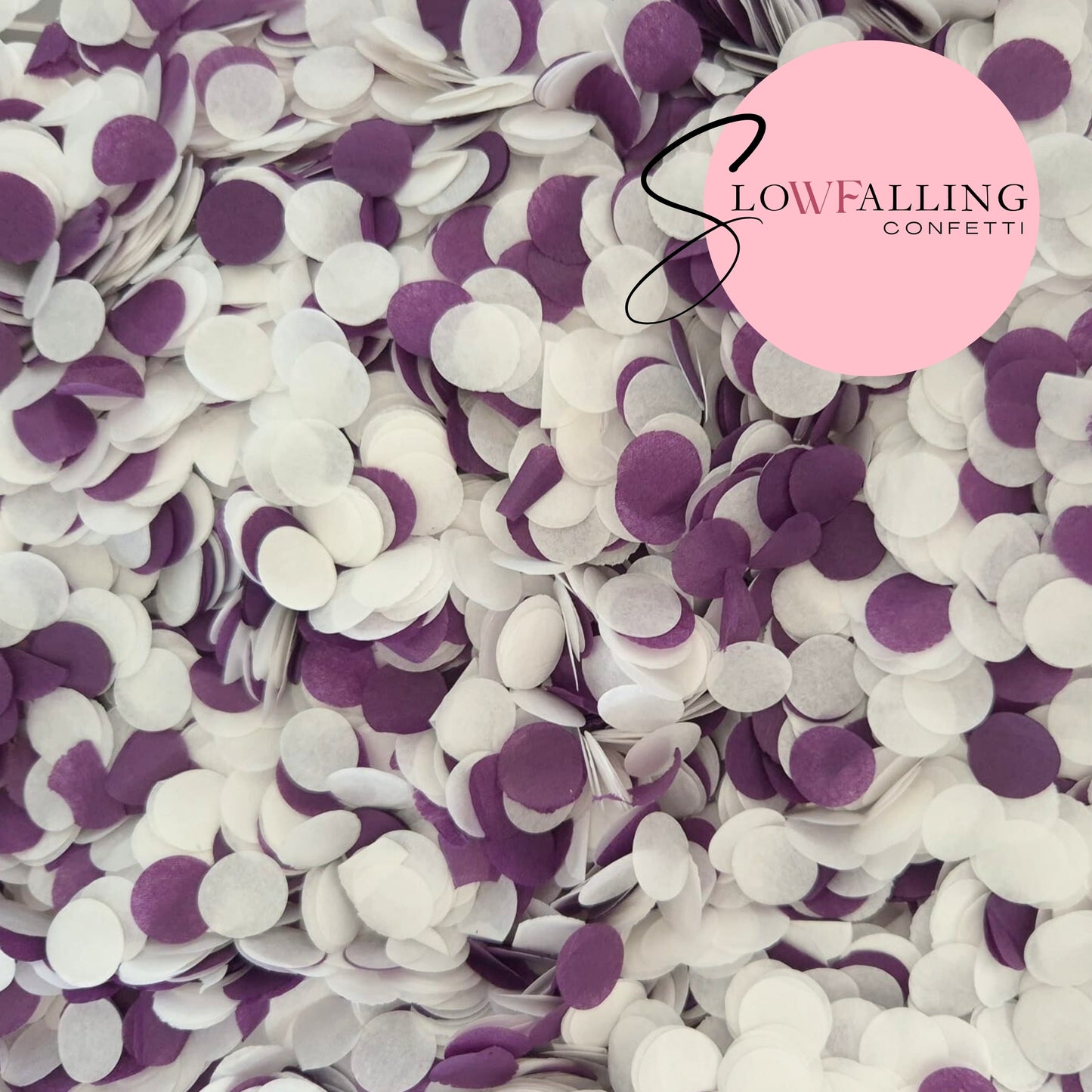 Slow falling paper Confetti - Deep purple white