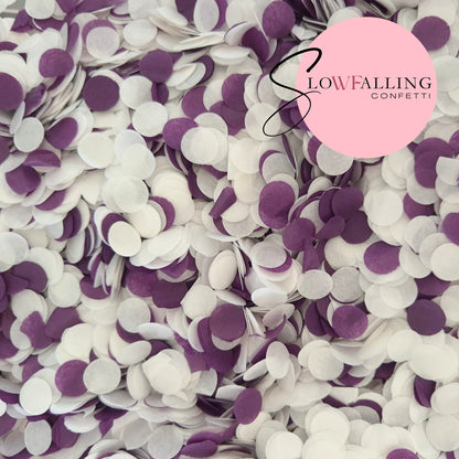 Slow falling paper Confetti - Deep purple white