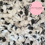 Slow falling paper Confetti - black white Silver
