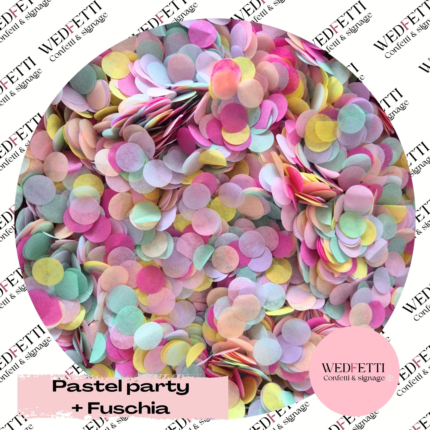 Slow falling paper Confetti - Pastel Party + Fuschia mix