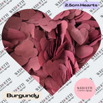 Biodegradable paper Confetti hearts - Burgundy
