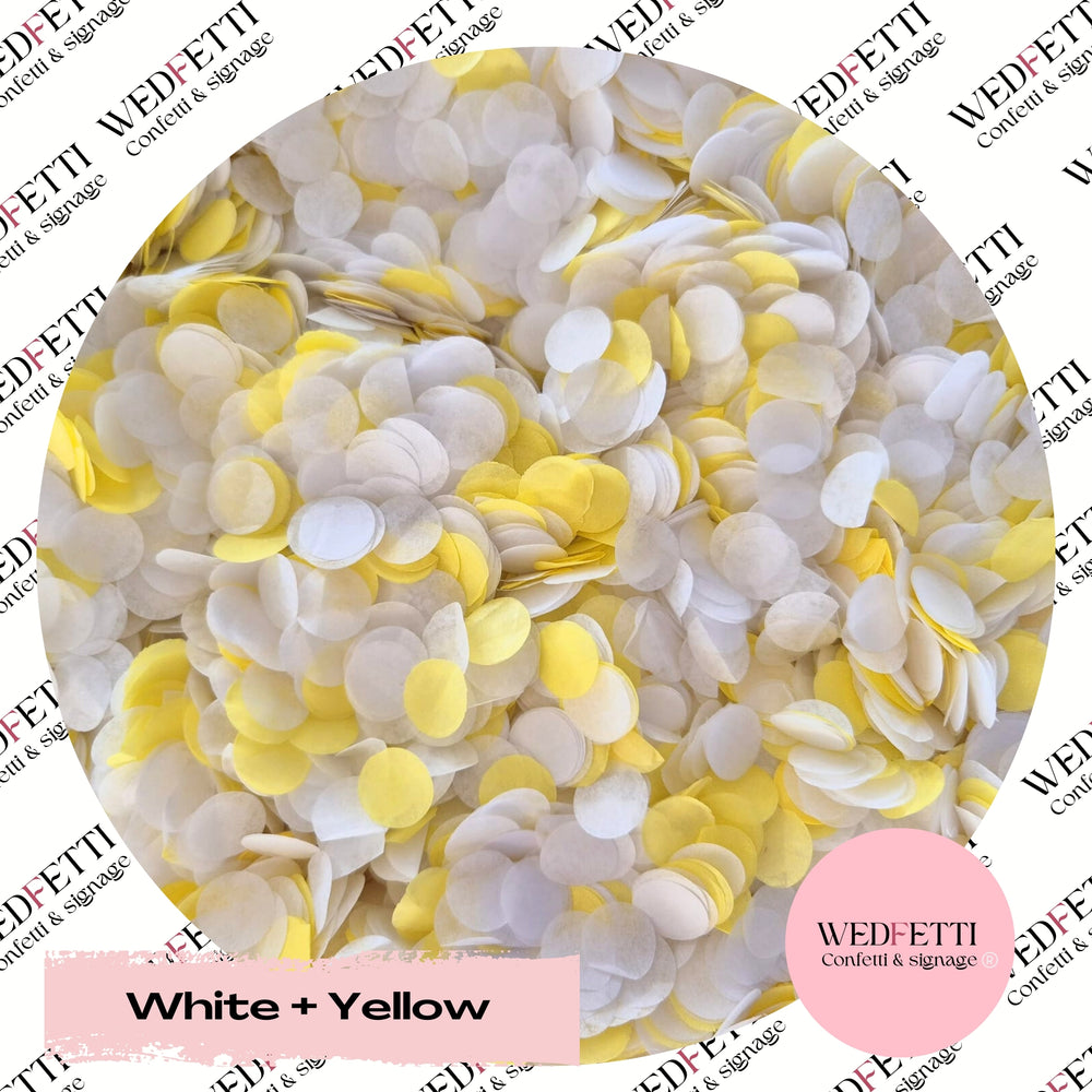 Slow falling paper Confetti - Yellow White