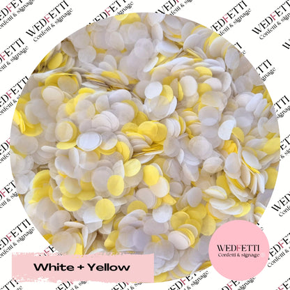 Slow falling paper Confetti - Yellow White