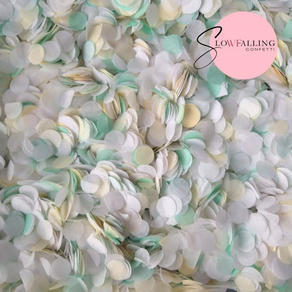 Slow falling paper Confetti - White Ivory Mint