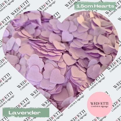 Paper Confetti hearts 1.5cm - Lavender