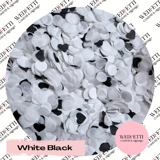 Multi mix Biodegradable paper Confetti - White Black