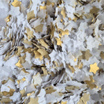 Biodegradable paper Stars - Wedding White + Gold