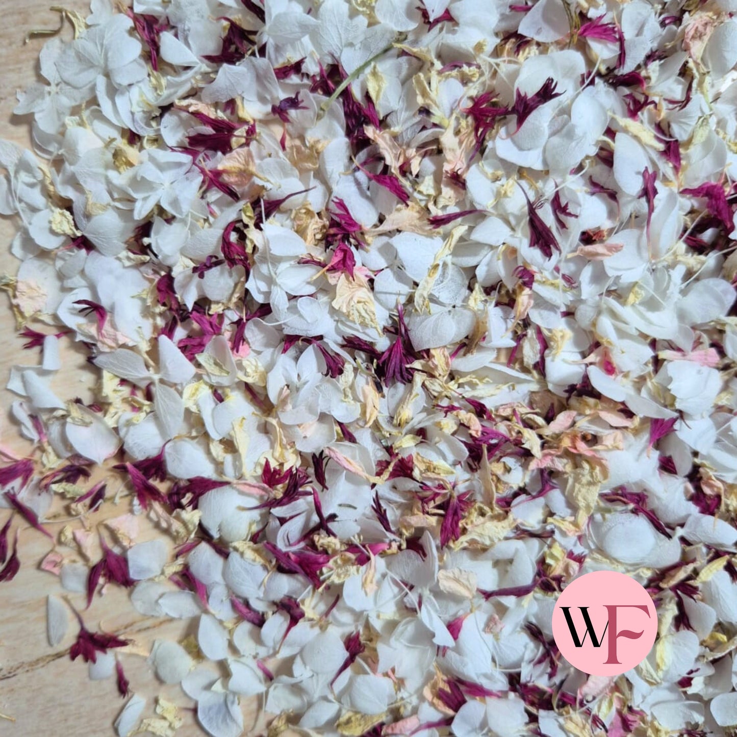 Natural Cornflower Delphinium & Snow Petal® mix