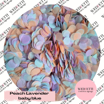 Slow falling paper Confetti - Peach Lavender baby Blue