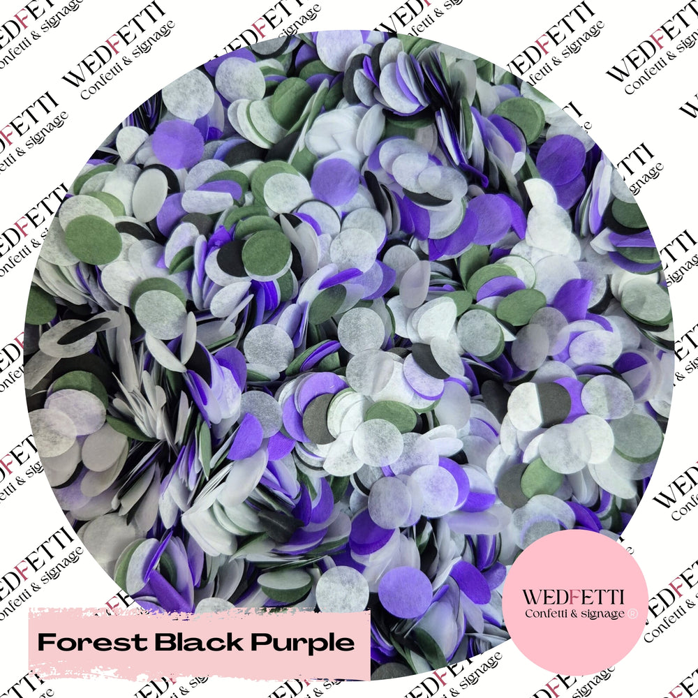 Slow falling paper Confetti - Forest Black Purple