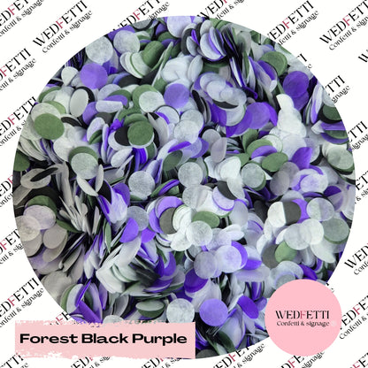 Slow falling paper Confetti - Forest Black Purple