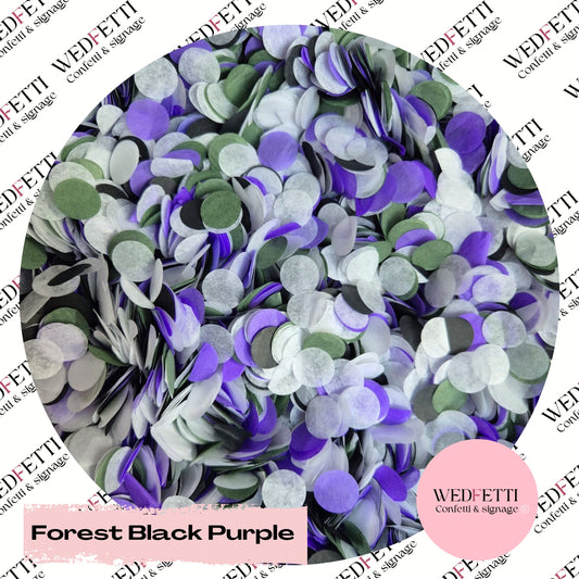 Slow falling paper Confetti - Forest Black Purple