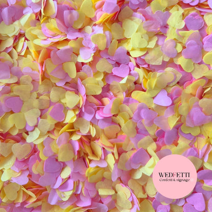 Paper Confetti hearts 1.5cm - Yellow Rose