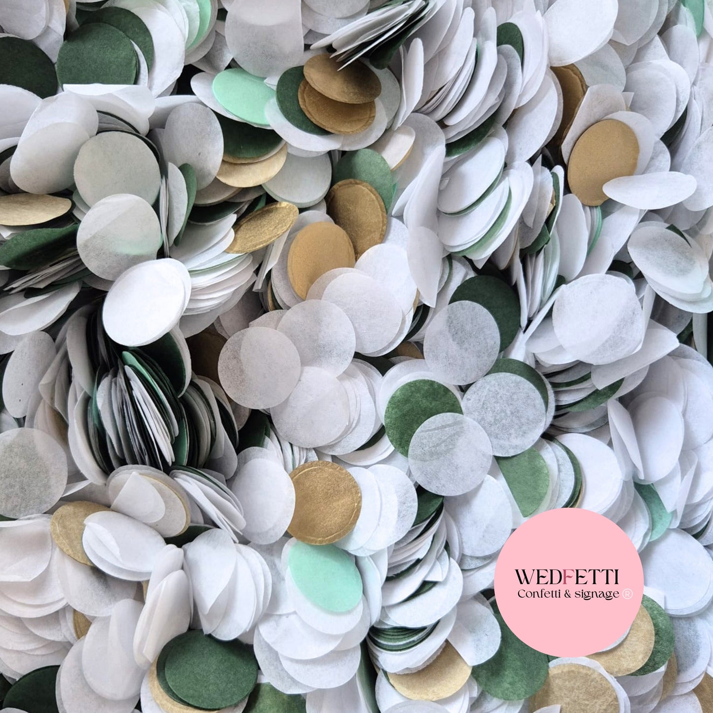 Circles Large 2.5cm Biodegradable - Sage Gold Mix