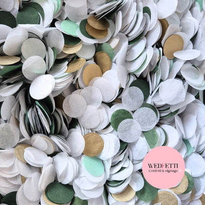 Circles Large 2.5cm Biodegradable - Sage Gold Mix