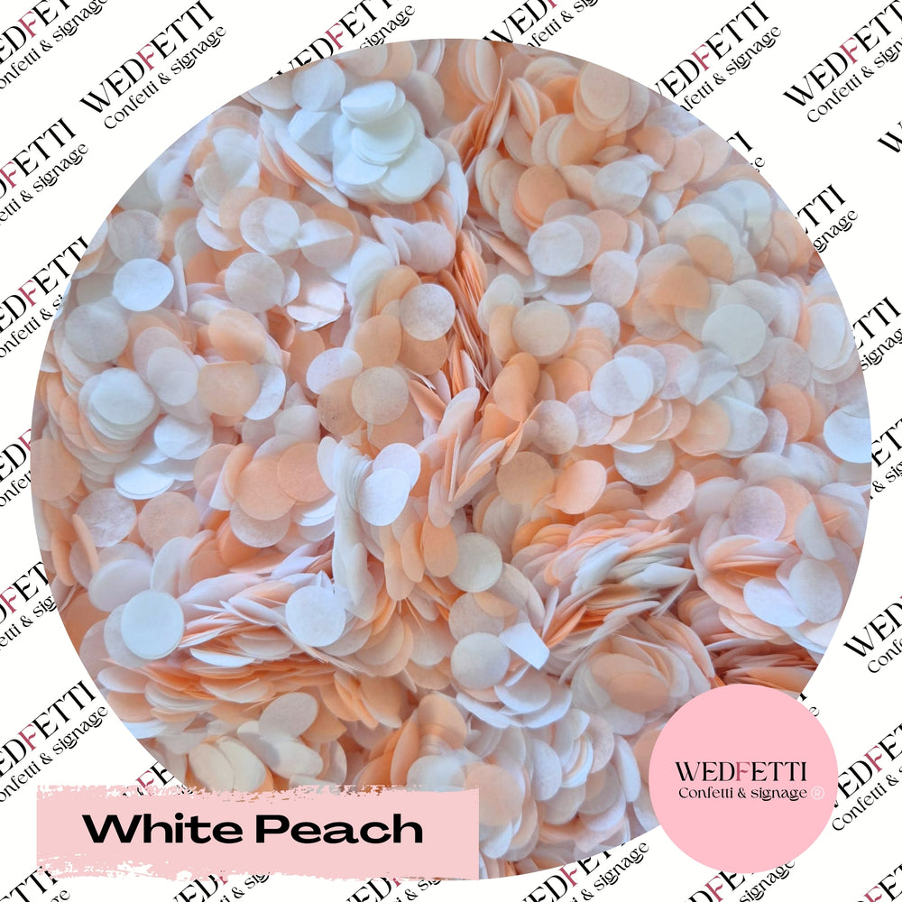 Slow falling paper Confetti - White Peach