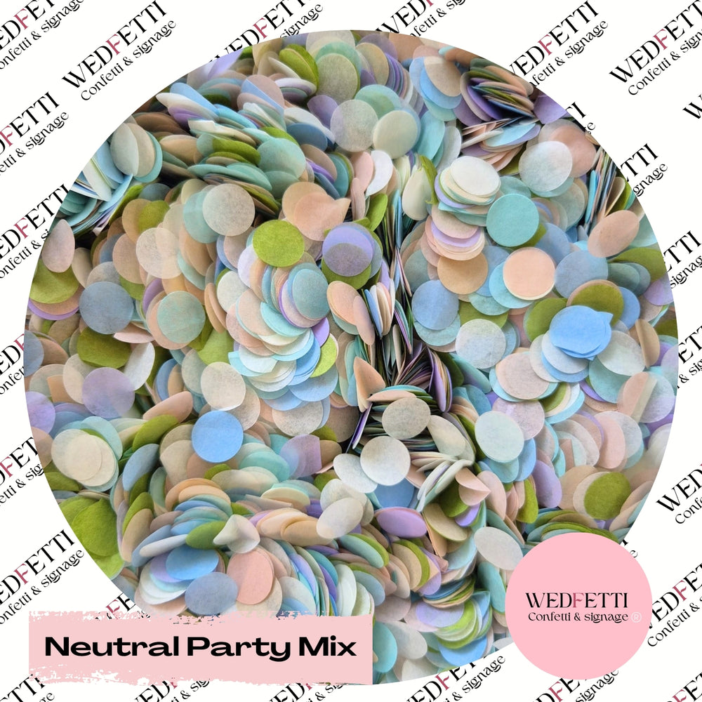 Slow falling paper Confetti - Neutral Party Mix