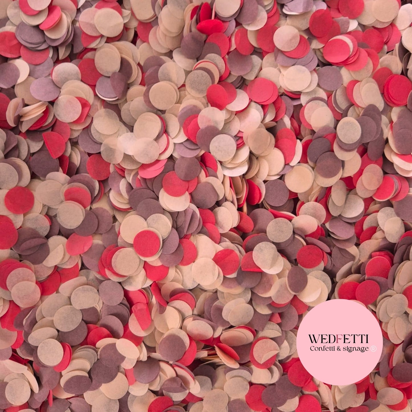 Slow falling paper Confetti - Mahogany Burnt Peach Light China