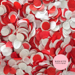 Circles Large 2.5cm Biodegradable - China Red White