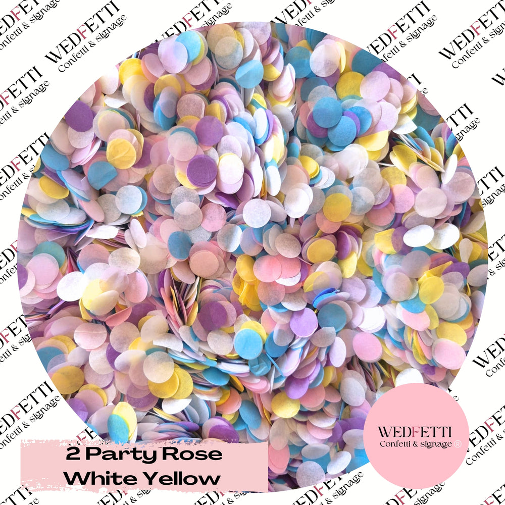 Slow falling paper Confetti - 2 Party Rose White Yellow