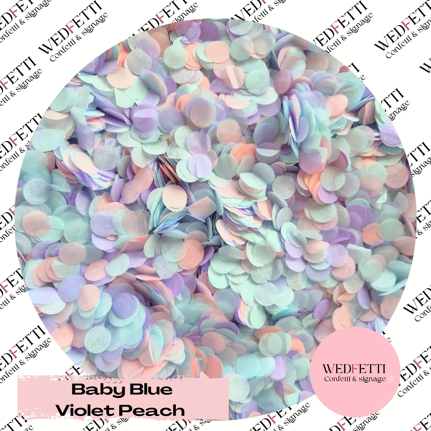 Slow falling paper Confetti - Baby Blue Violet Peach
