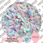 Slow falling paper Confetti - Baby Blue Violet Peach
