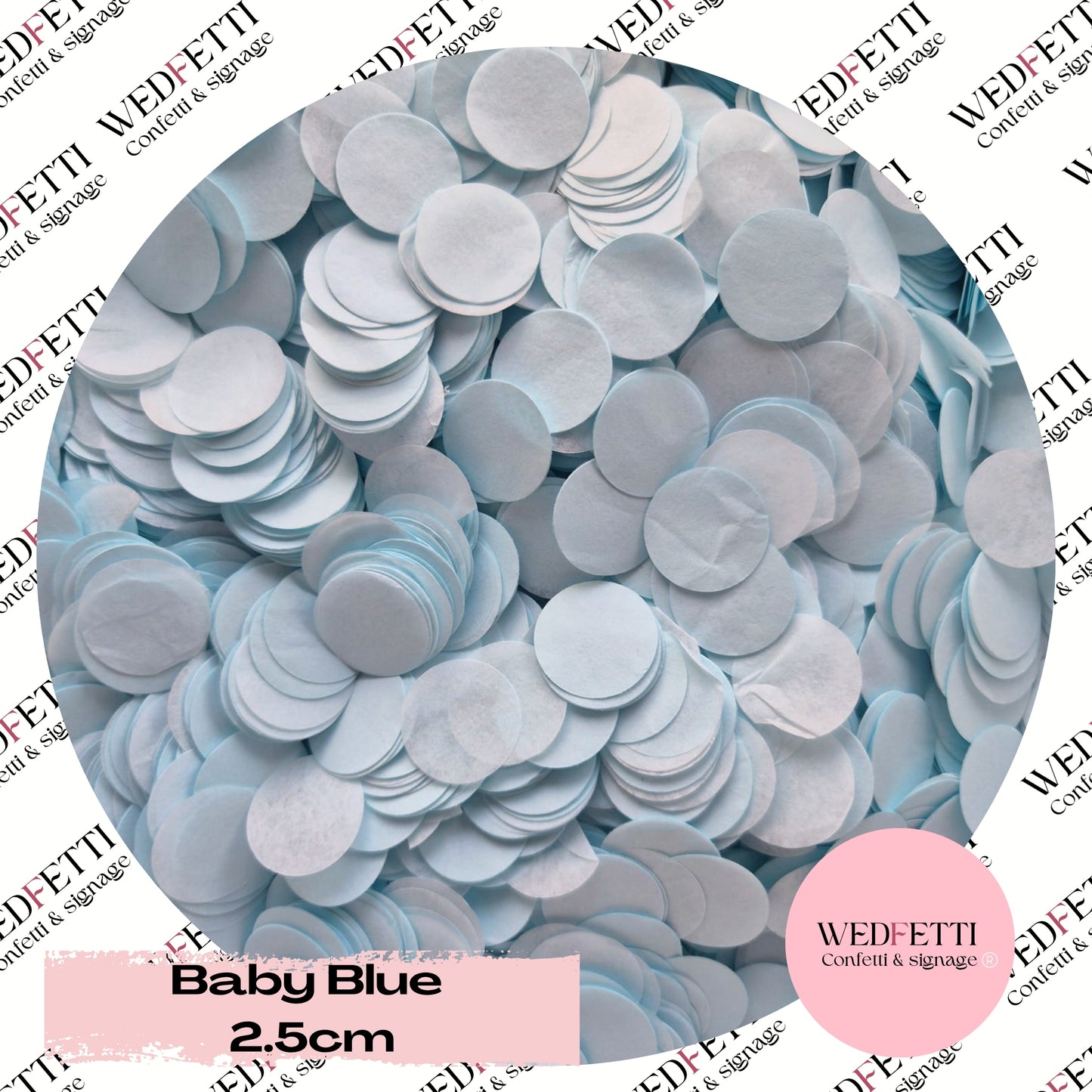Circles Large 2.5cm Biodegradable - Baby Blue