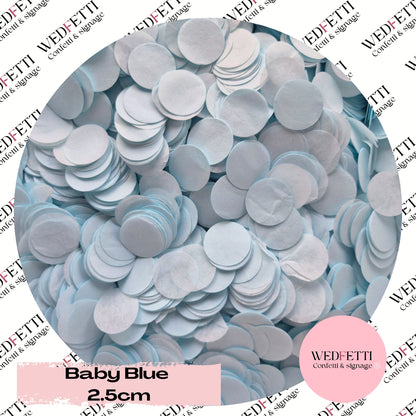 Circles Large 2.5cm Biodegradable - Baby Blue